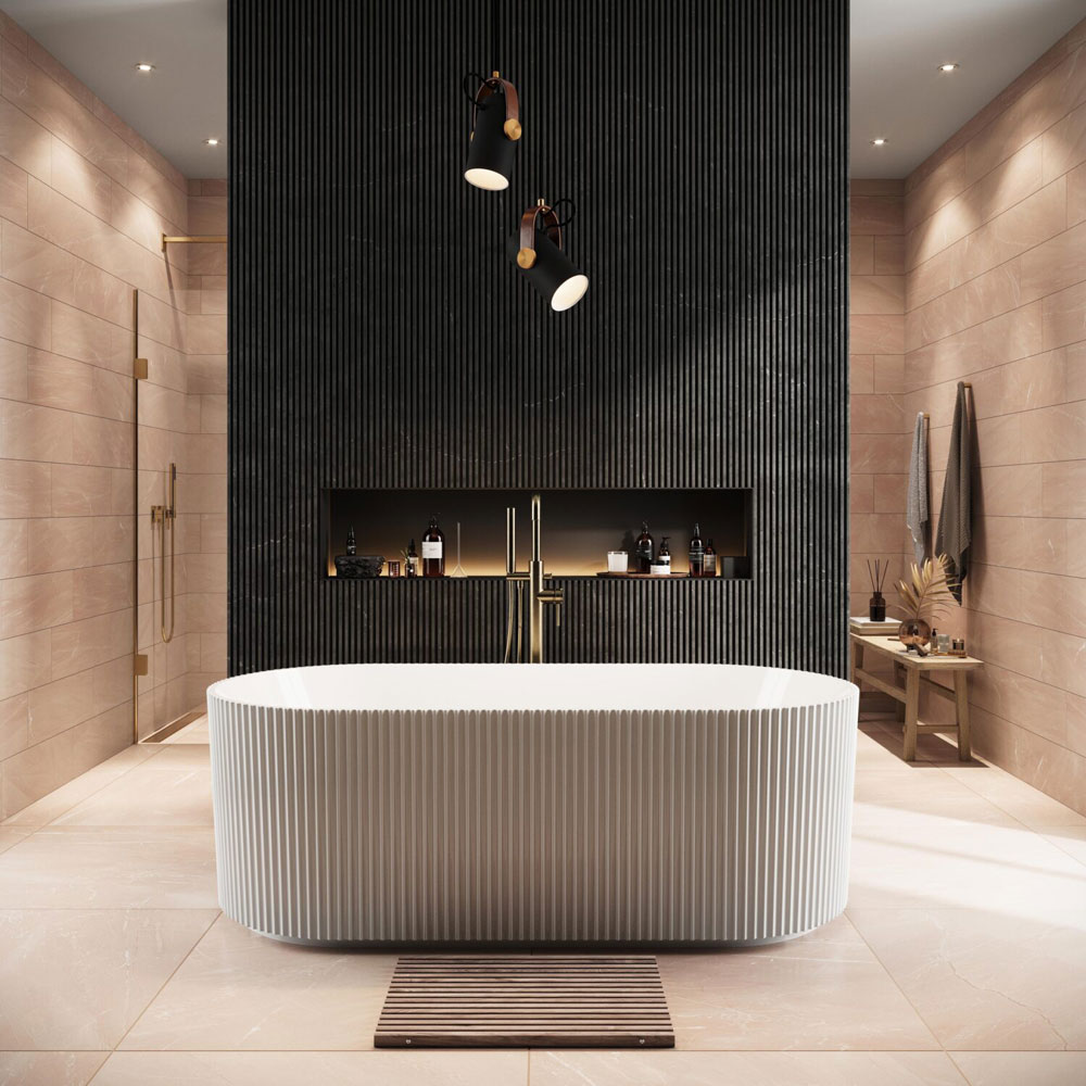 1700 x 800mm Fluted Freestanding Bath