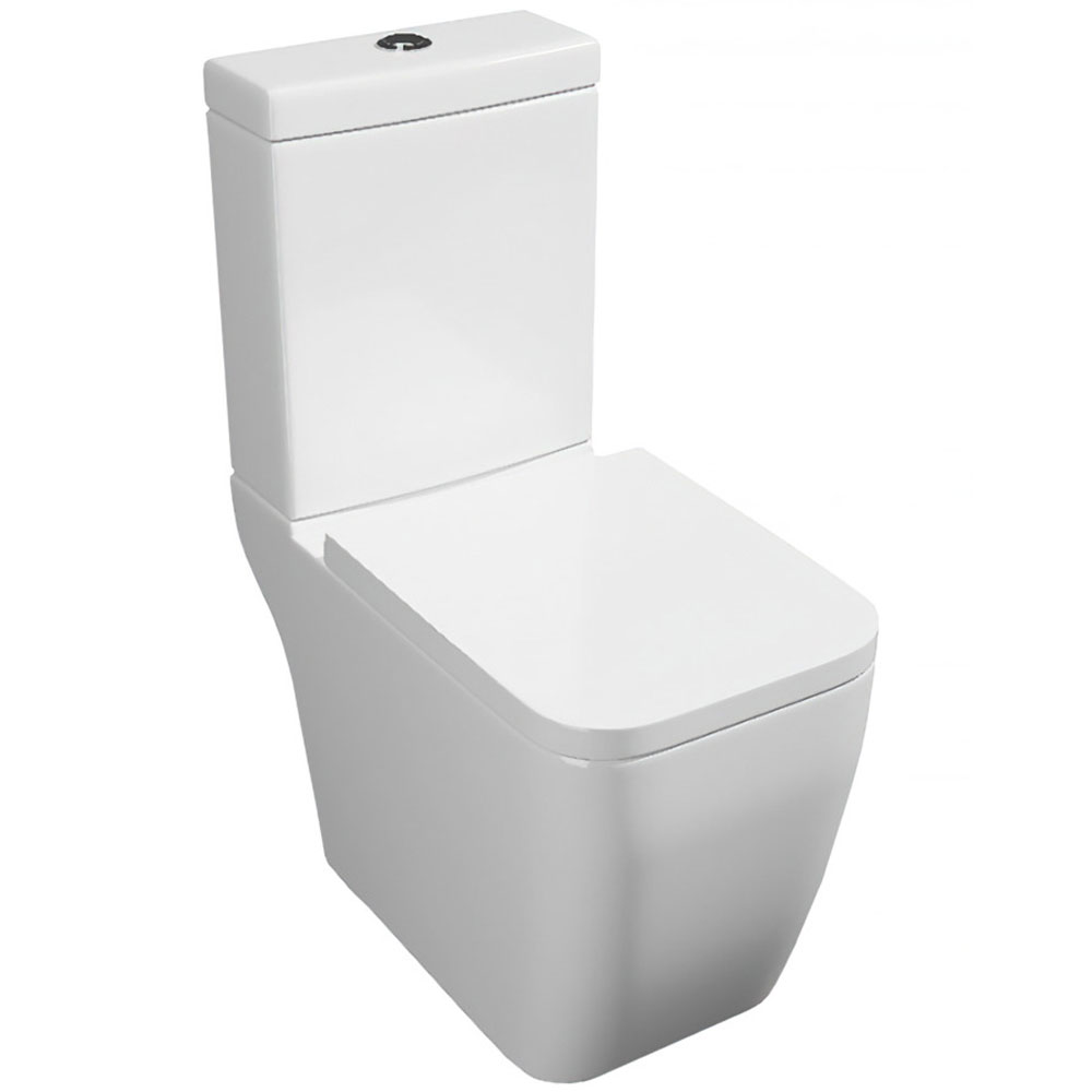 Geno Square Open Back Rimless Pan, Cistern & Premium Soft Close Seat