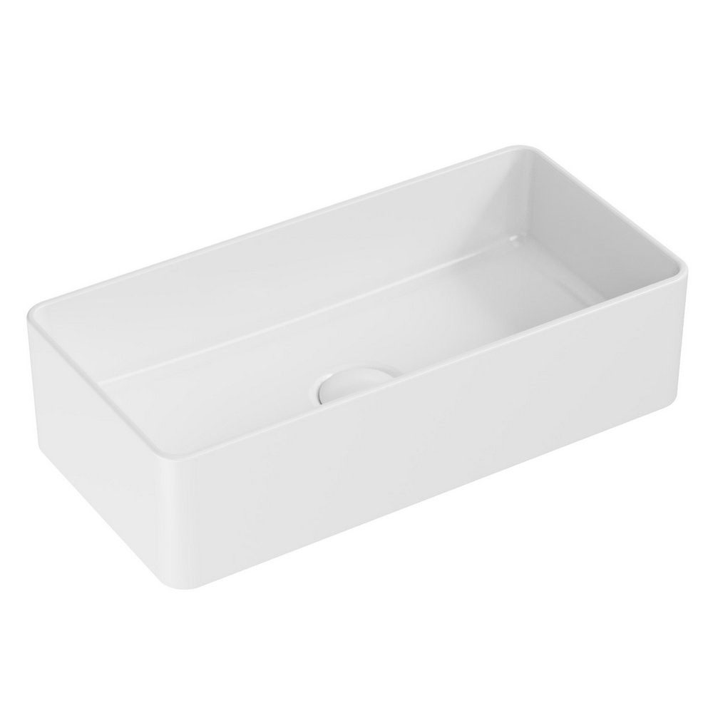 Gloss White 460mm Rectangle Countertop Basin 
