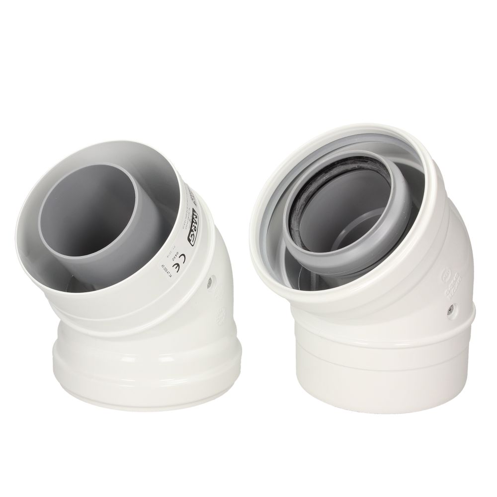 Ideal Pair Of 45 Degree Flue Elbows