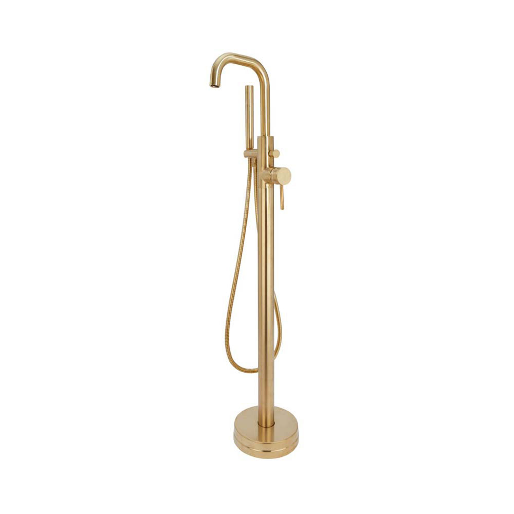 Kore Brushed Brass Freestanding Bath Shower Mixer