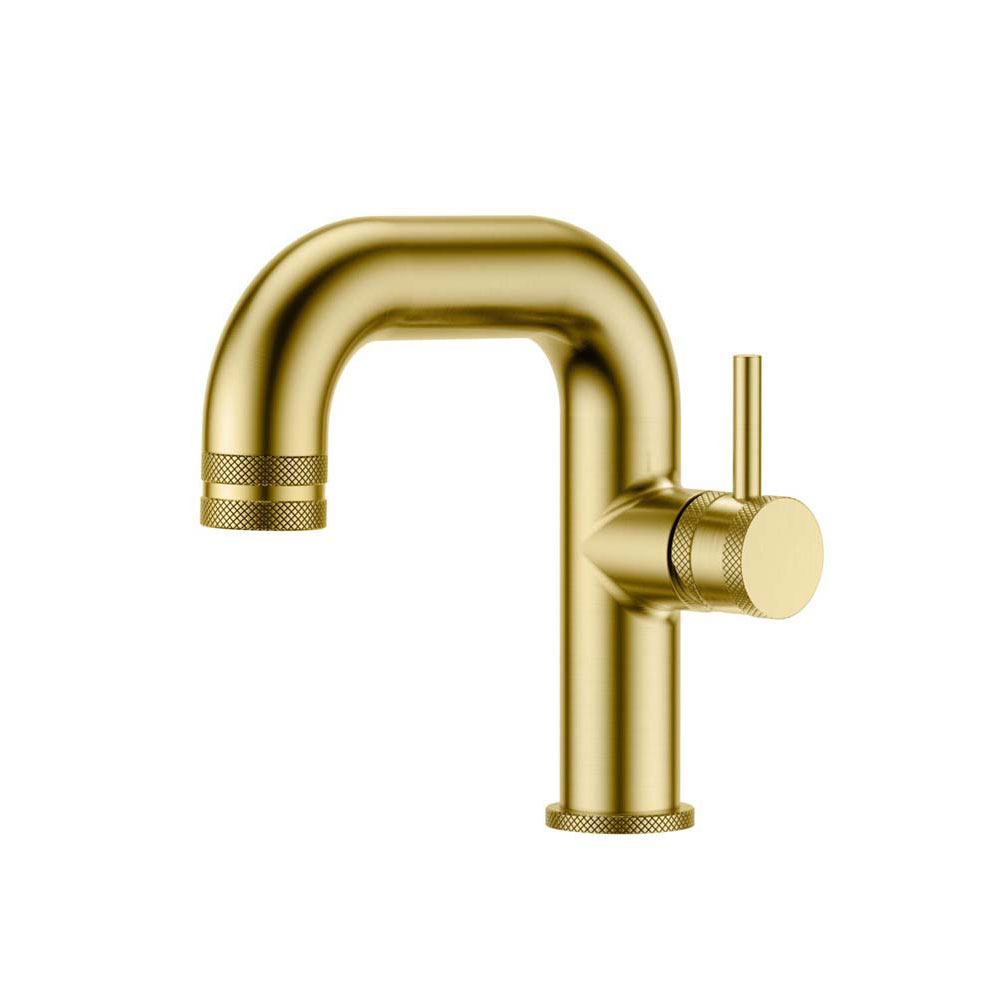 Kore Brushed Brass Side Lever Basin Mono Mixer
