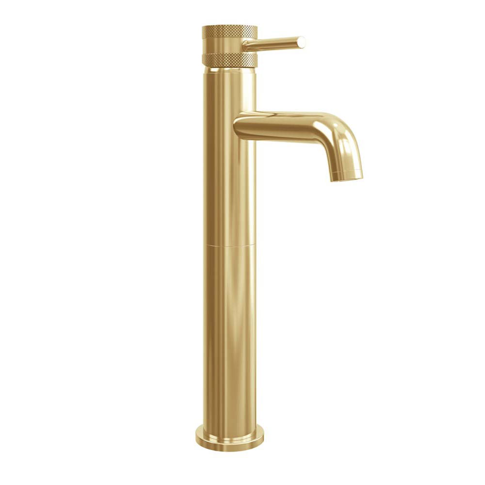 Kore Brushed Brass Tall Mono Basin Mixer