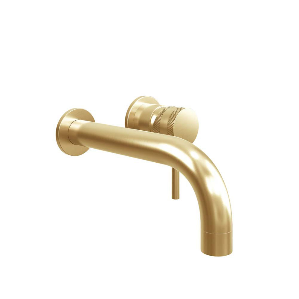 Kore Brushed Brass Wall Mounted Basin / Bath Mixer