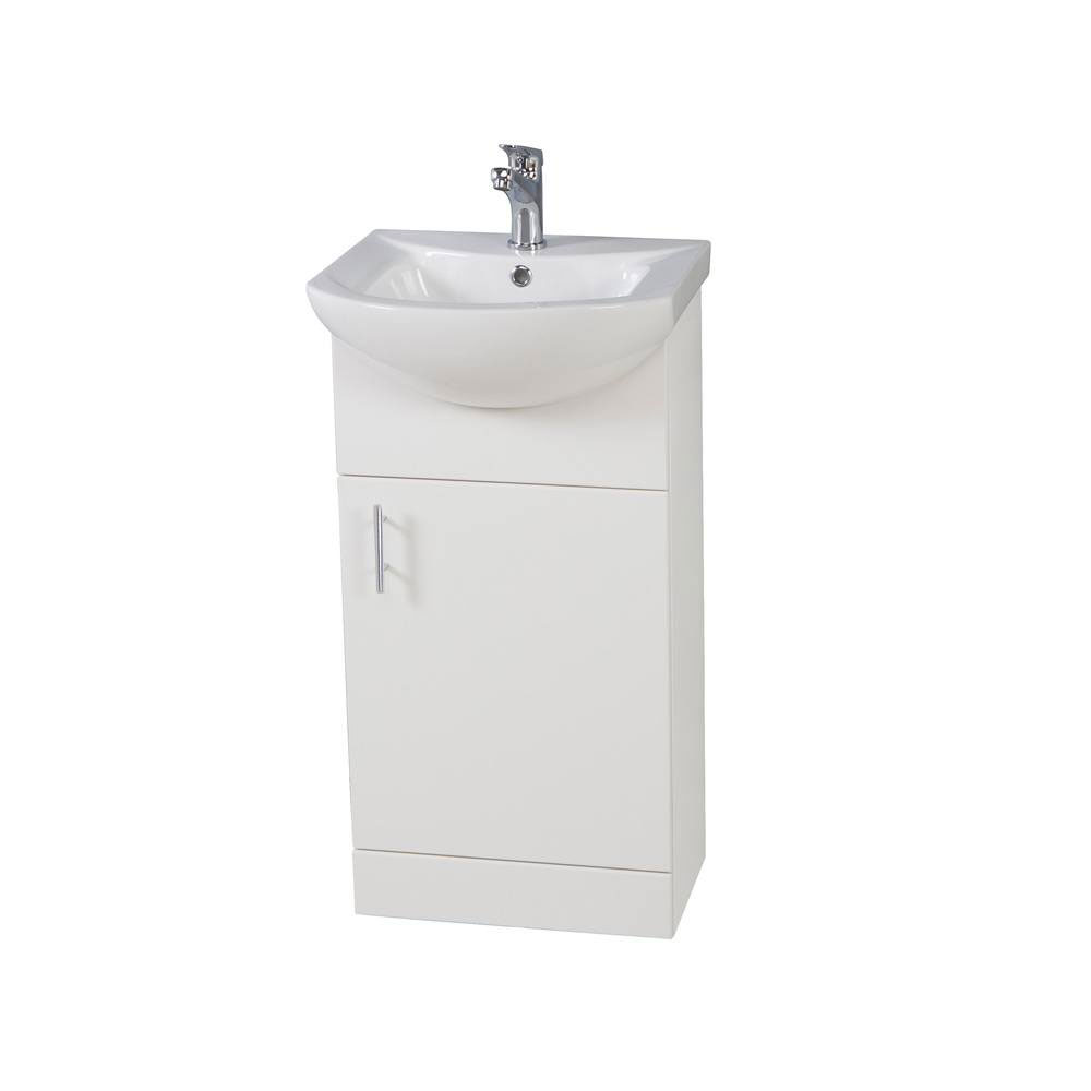 Lanz 450mm Floor Standing Unit & Basin - Polar White 