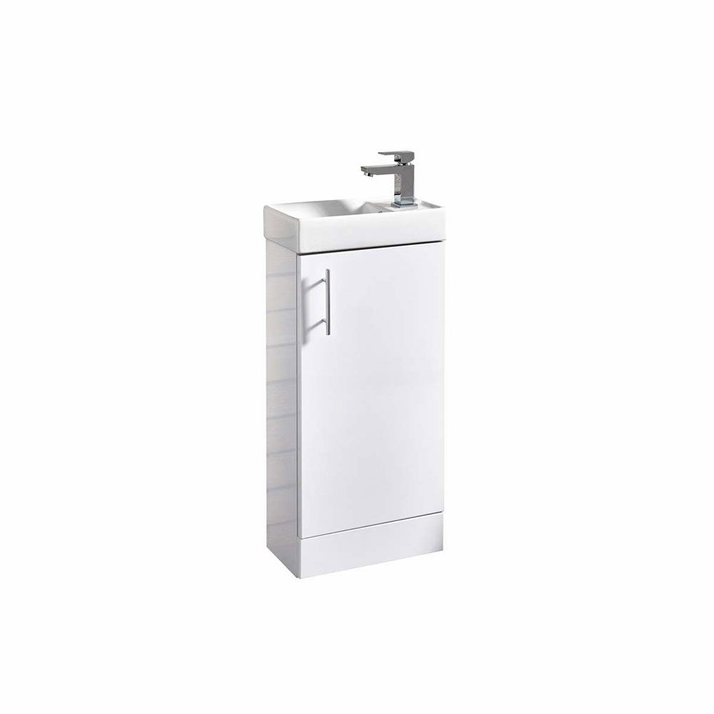 Lanz 400mm Cloakroom Floorstanding Vanity Unit with Chrome Handle 