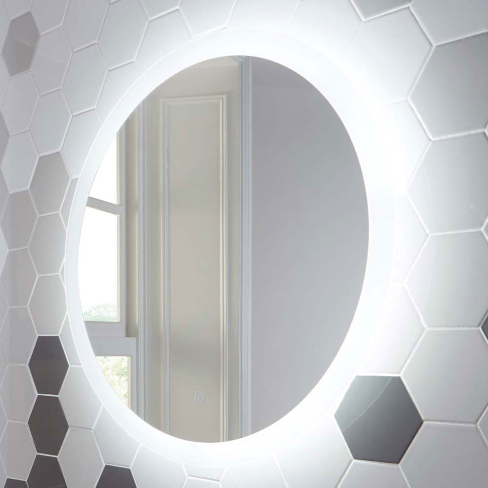 Luna 600mm Round LED Mirror with Demister Pad 