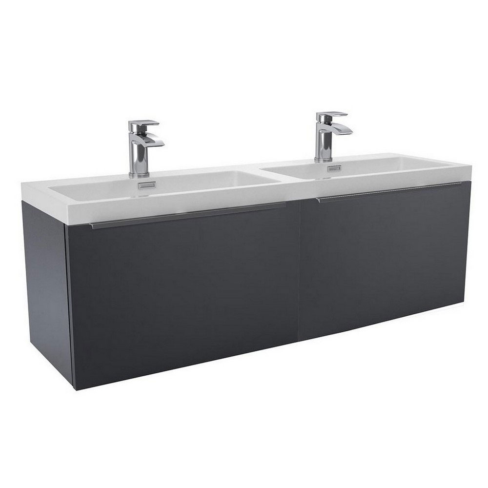 Murro 1200mm Double Basin & Wall Hung Unit - Dust Grey 