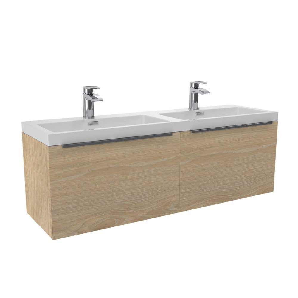 Murro 1200mm Double Basin & Wall Hung Unit - Davos Oak 