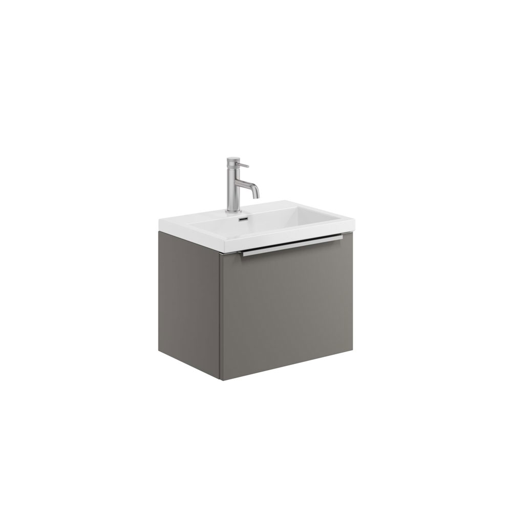 Murro 500mm Wall Hung Unit & Ceramic Basin - Dust Grey 