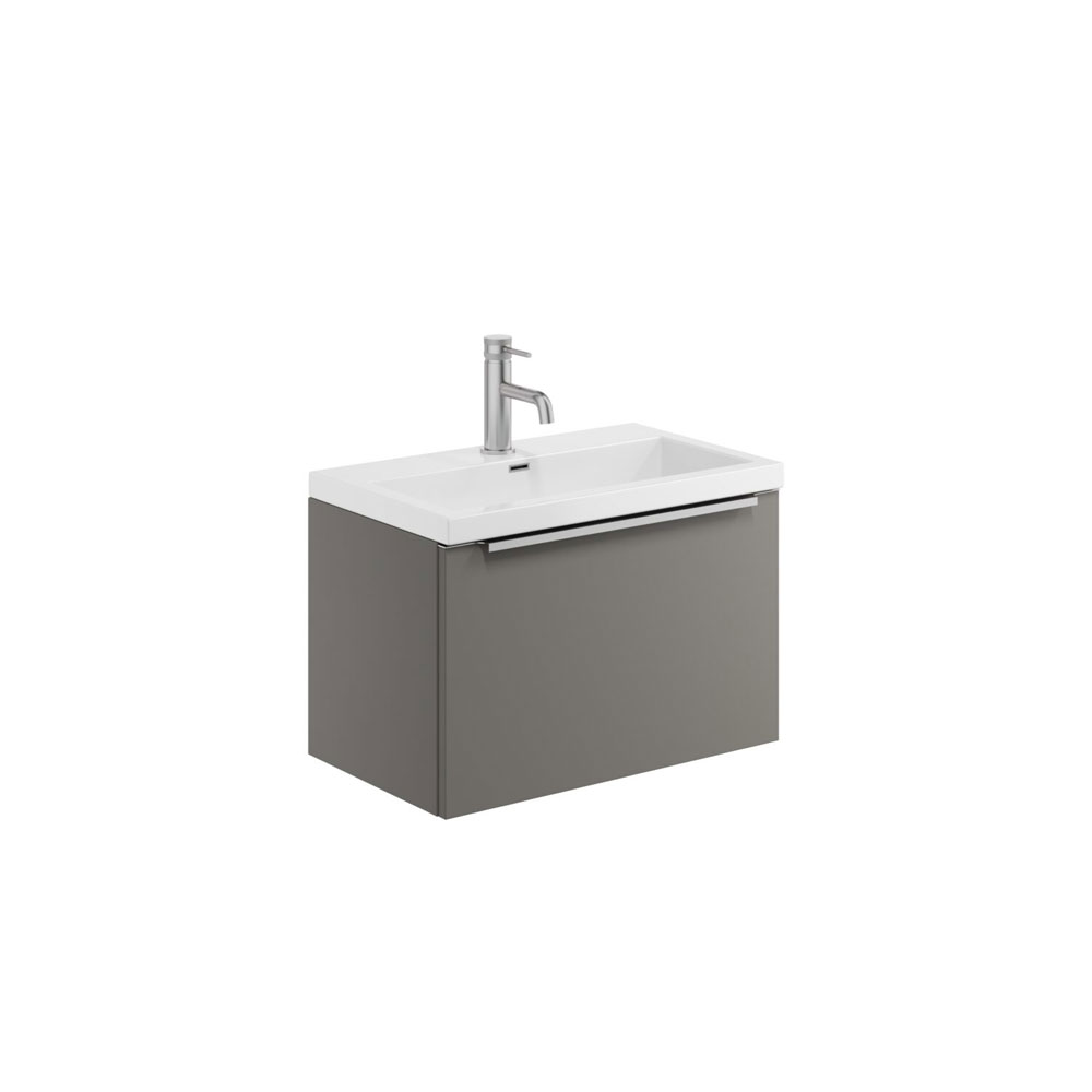 Murro 600mm Wall Hung Unit & Ceramic Basin - Dust Grey 