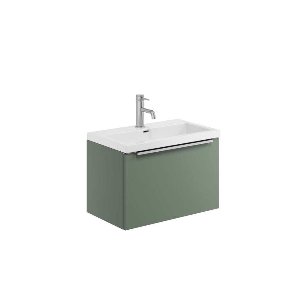 Murro 600mm Wall Hung Unit & Ceramic Basin - Reed Green 