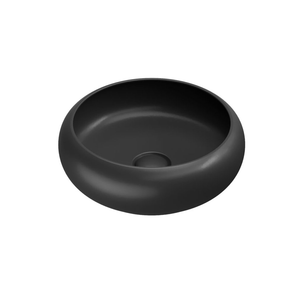 Matte Black 360mm Round Countertop Basin