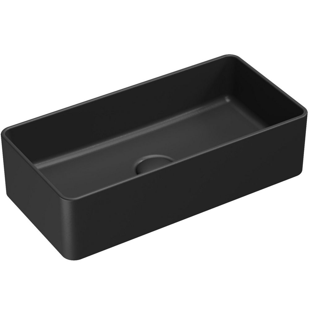 Matte Black 460mm Rectangle Countertop Basin
