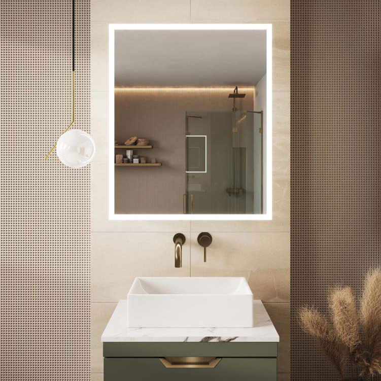 Premier Bluetooth 500x700mm Single Door LED Cabinet with Desmister Pad & Shaver Socket