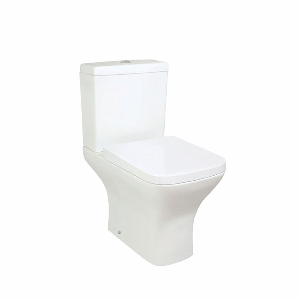 Port Short Projection Rimless Open Back Pan, Cistern & Soft Close Seat
