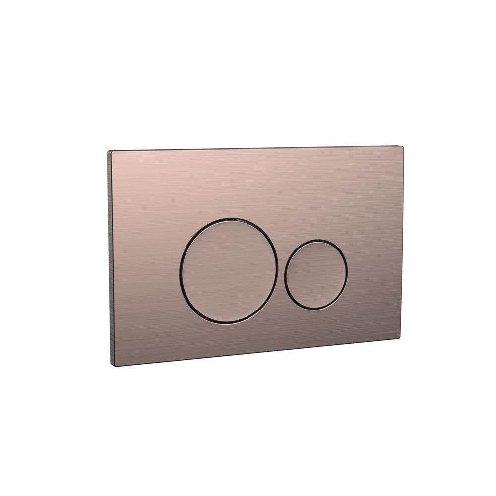 Round Brushed Bronze Dual Flush Button