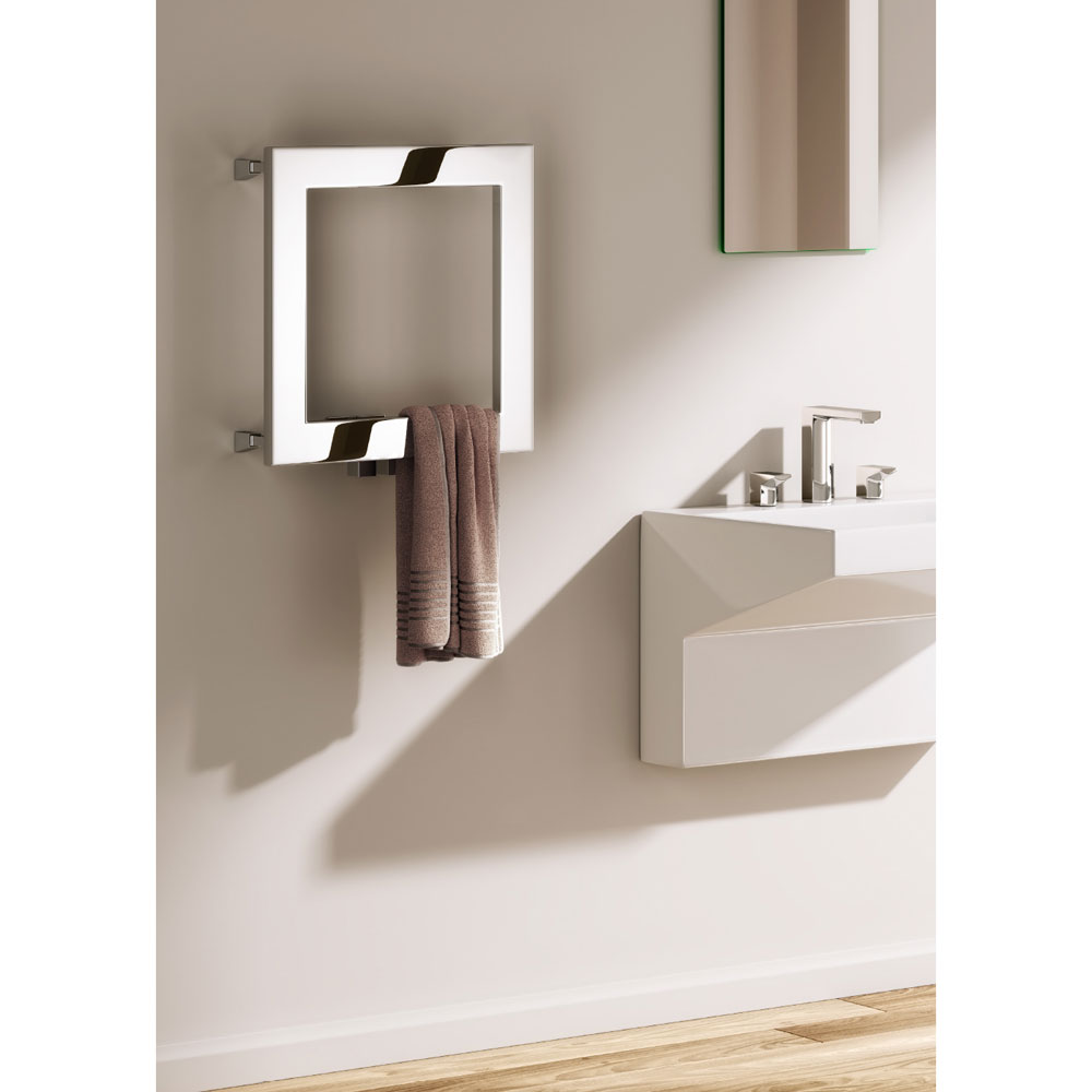 Square Stainless Steel Designer Heated Towel Rail 450x450mm