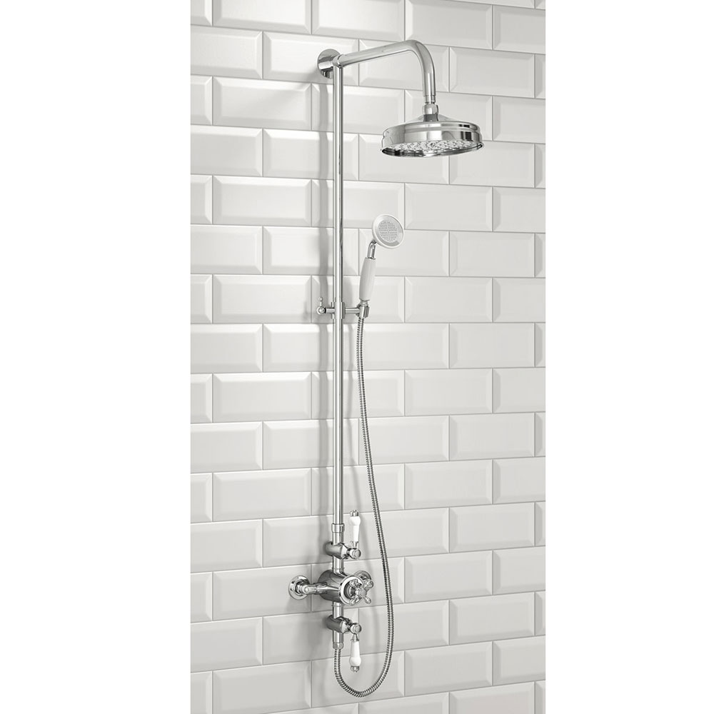 Traditional Fixed Head Rigid Riser Shower & Handset