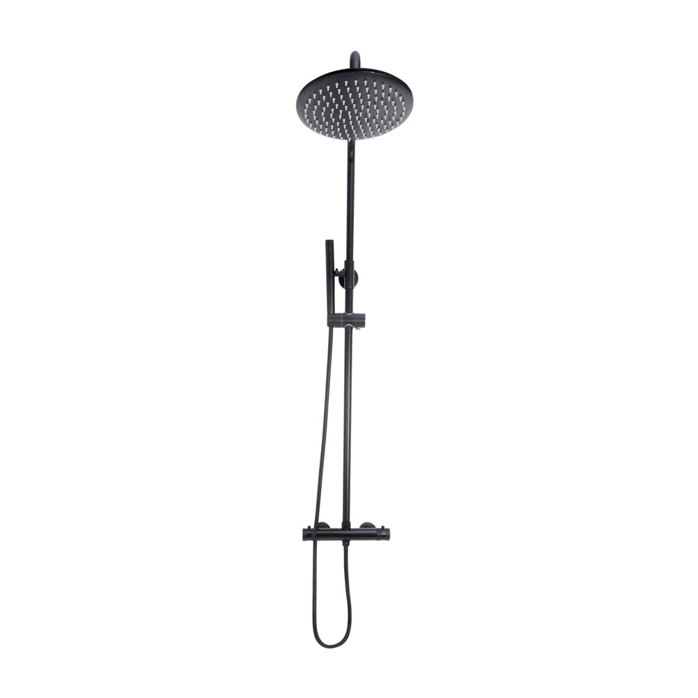 Kore Black Round Rigid Riser Shower