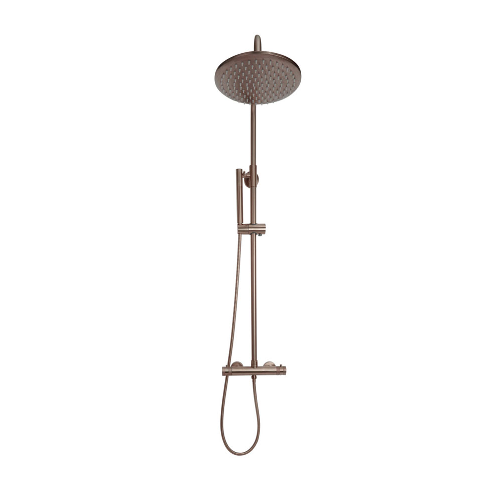 Kore Brushed Bronze Round Rigid Riser Shower