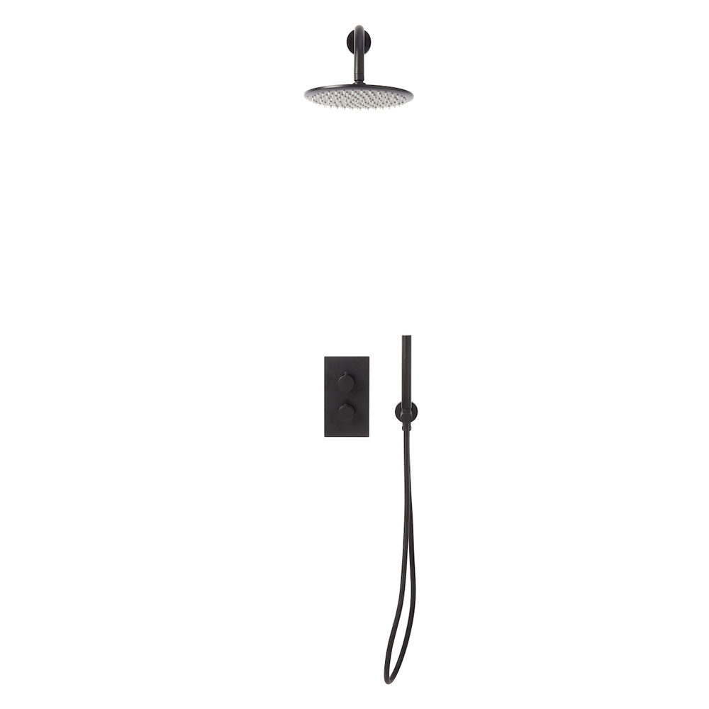 Kore Black Round Handle, Handset & Mounting Bracket