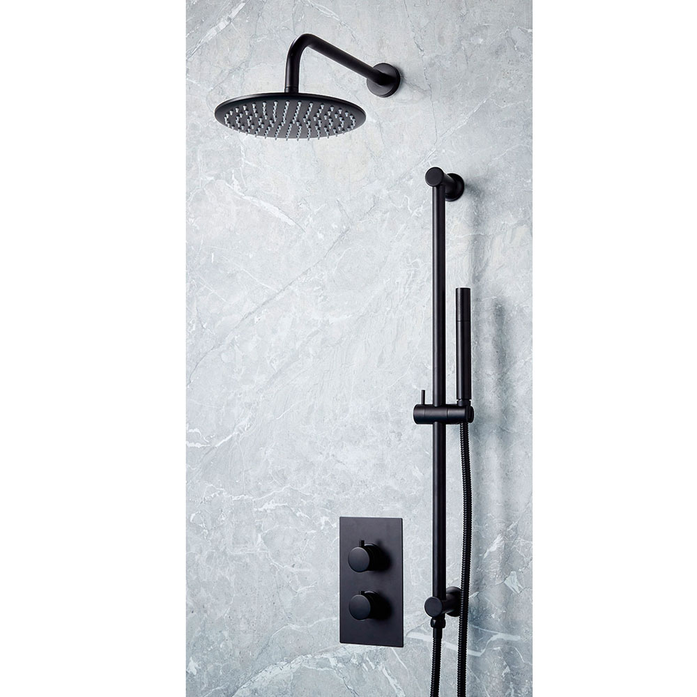 Kore Black Round Handle, Head & Handset Riser Kit