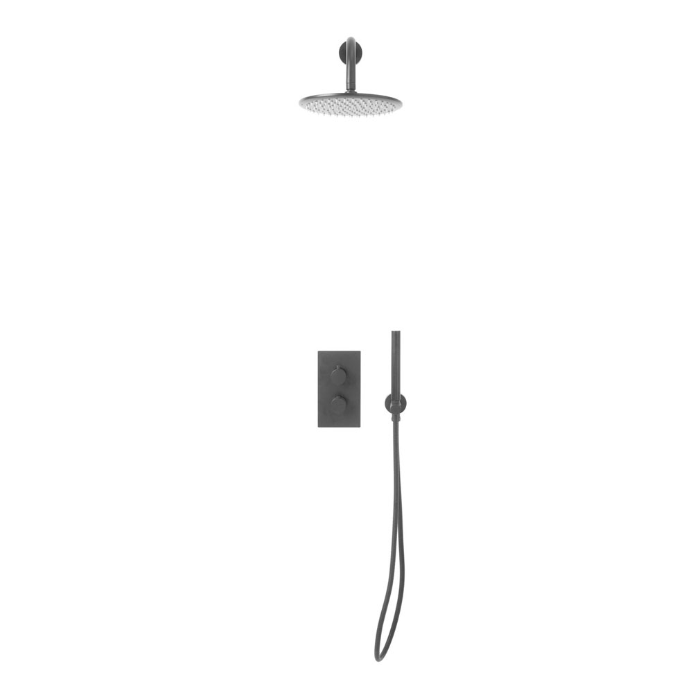 Kore Gunmetal Round Handle, Handset & Mounting Bracket