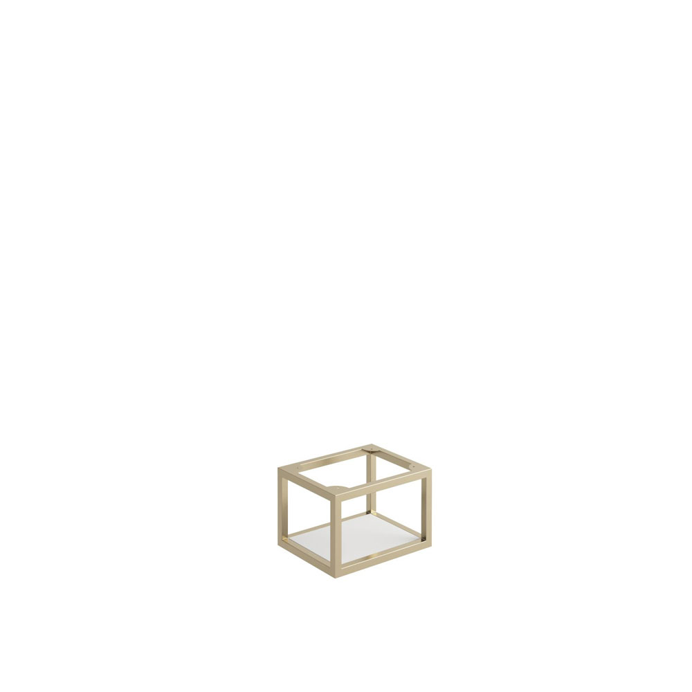 Tall Boy Brushed Brass Frame with White Shelf 