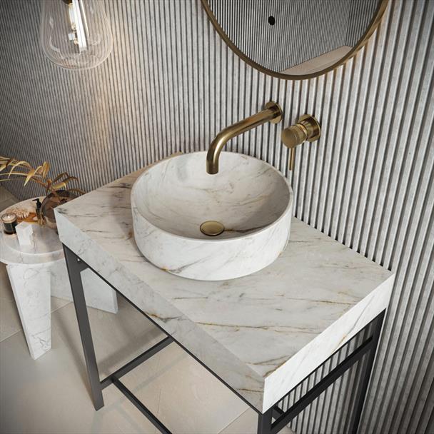 Arabescato Marble Countertop Round Basin 350mm