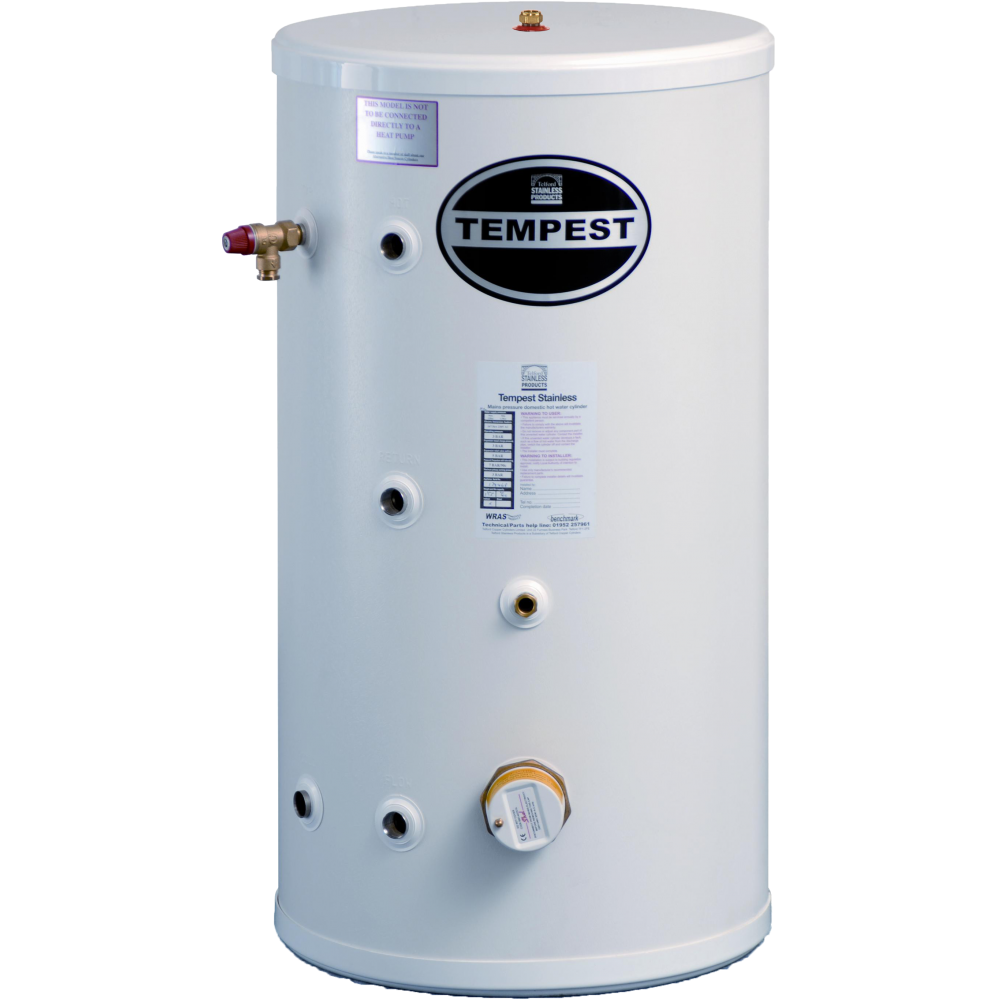 Telford Tempest Unvented Stainless Steel Indirect Cylinder 200 Litre